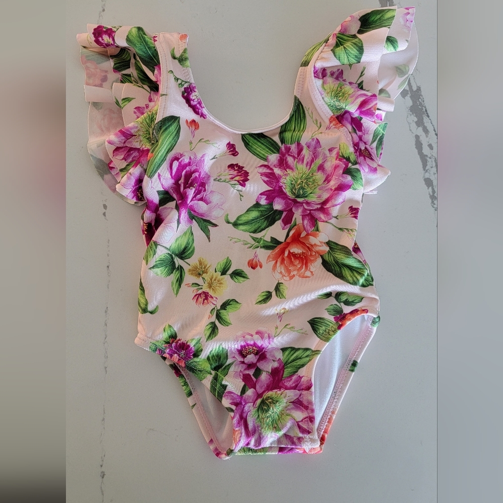 Gorgeous Silky Floral Infant Bathing Suit